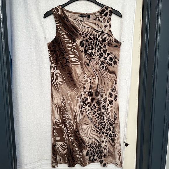 Effortless Style by citiknits brown sleeveless dress size small - Picture 1 of 11